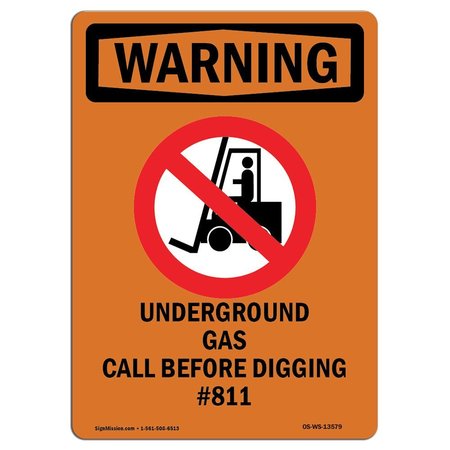 SIGNMISSION OSHA, Underground Cable, 24in X 18in Rigid Plastic, 18" W, 24" L, Portrait, OS-WS-P-1824-V-13579 OS-WS-P-1824-V-13579